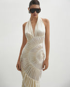 Cleo Ivory Ruffle Maxi Dress