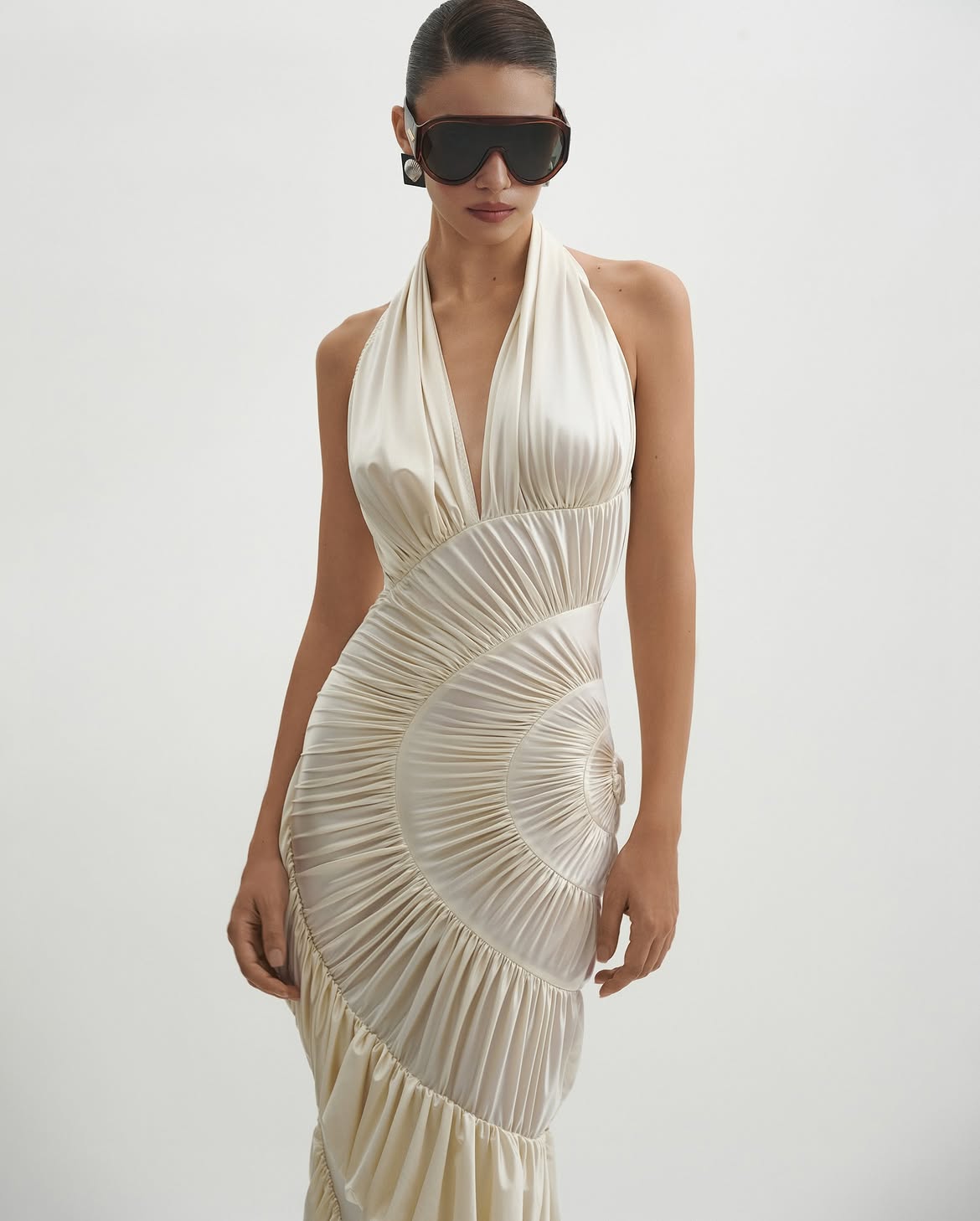 Cleo Ivory Ruffle Maxi Dress