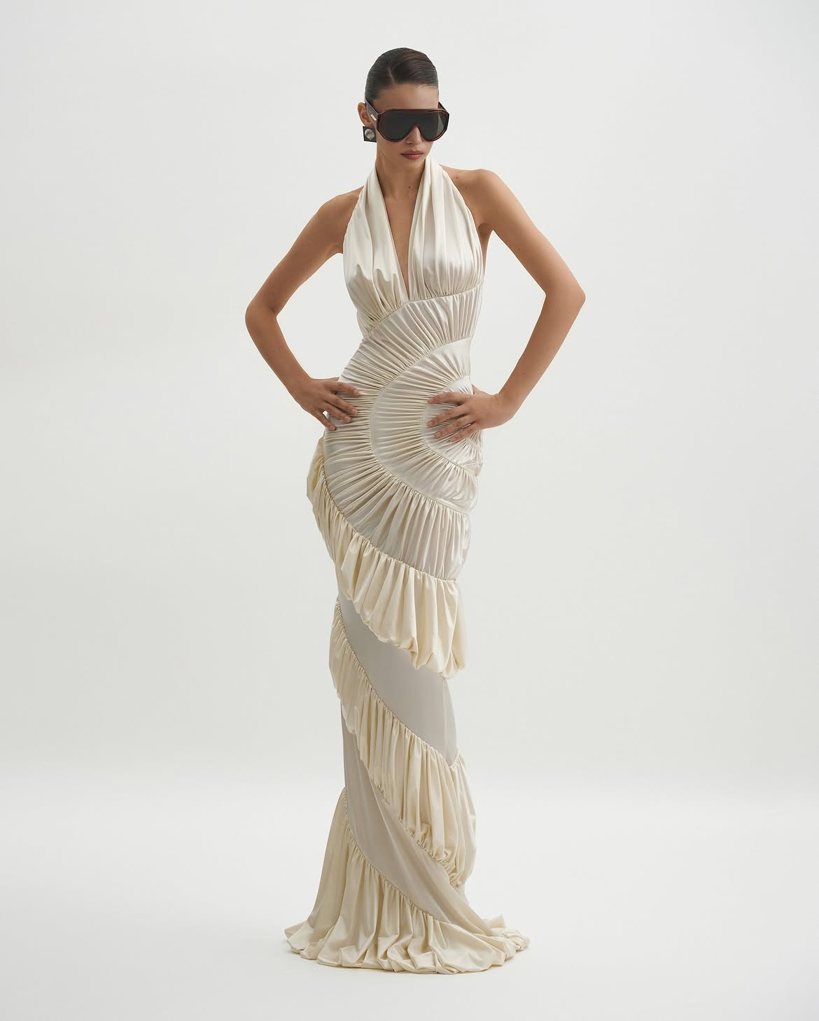 Cleo Ivory Ruffle Maxi Dress