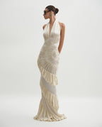 Cleo Ivory Ruffle Maxi Dress