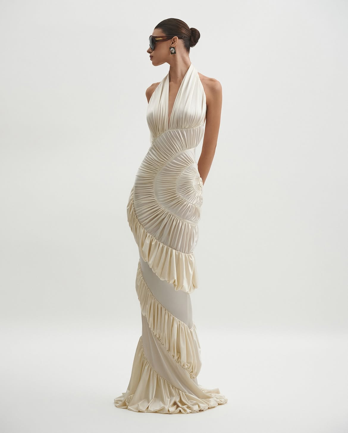 Cleo Ivory Ruffle Maxi Dress