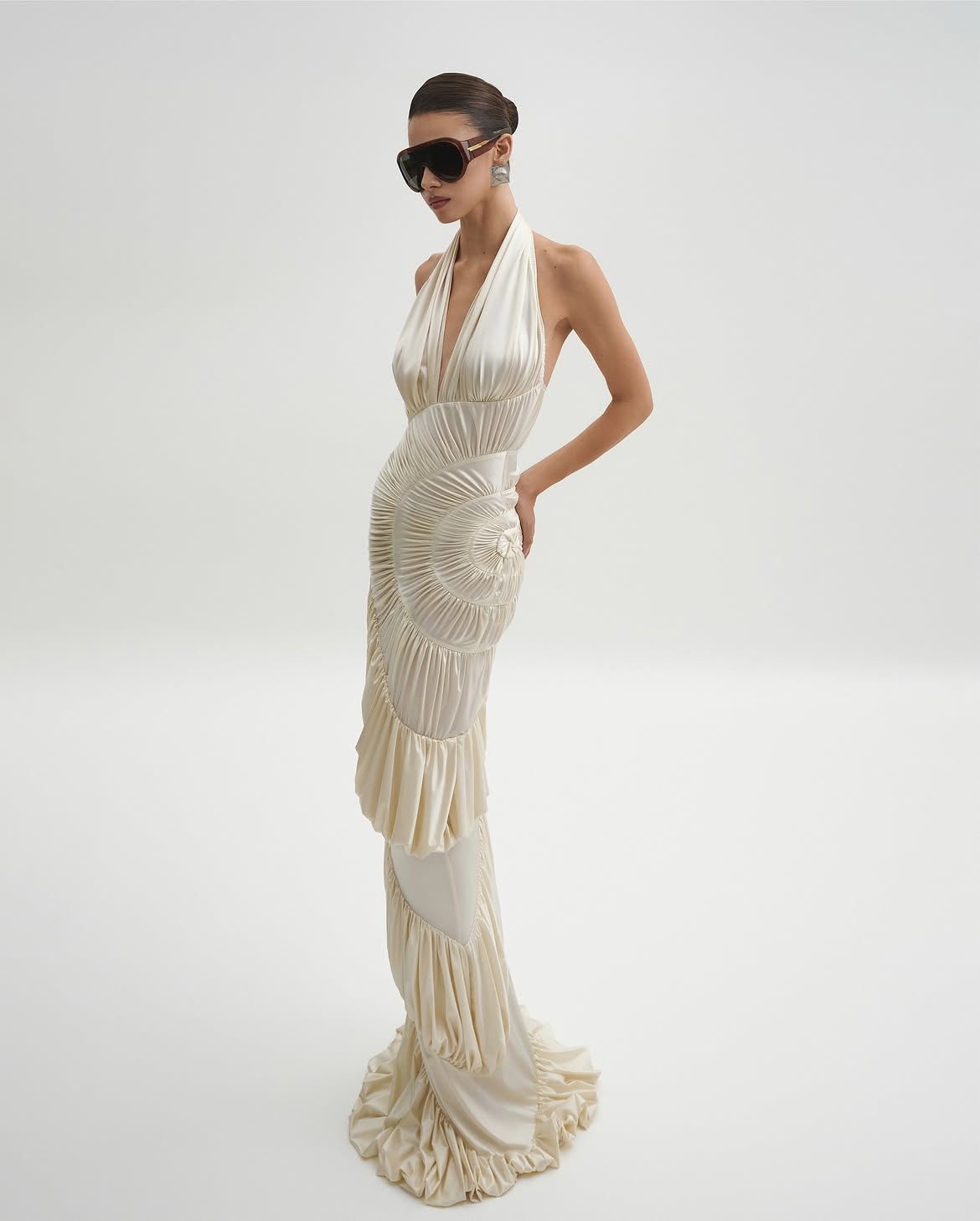 Cleo Ivory Ruffle Maxi Dress