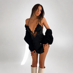 Desire Black Lace Slip Mini Dress