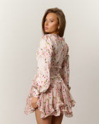 Harlow Pink Floral Ruffle Mini Dress