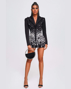 Legacy Black Crystal Blazer Mini Dress
