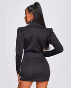 Legacy Black Crystal Blazer Mini Dress
