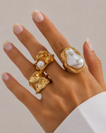 Liquid Gold Treasure Baroque Pearl Ring Set