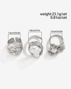 Liquid Silver Treasure Baroque Pearl Ring Set