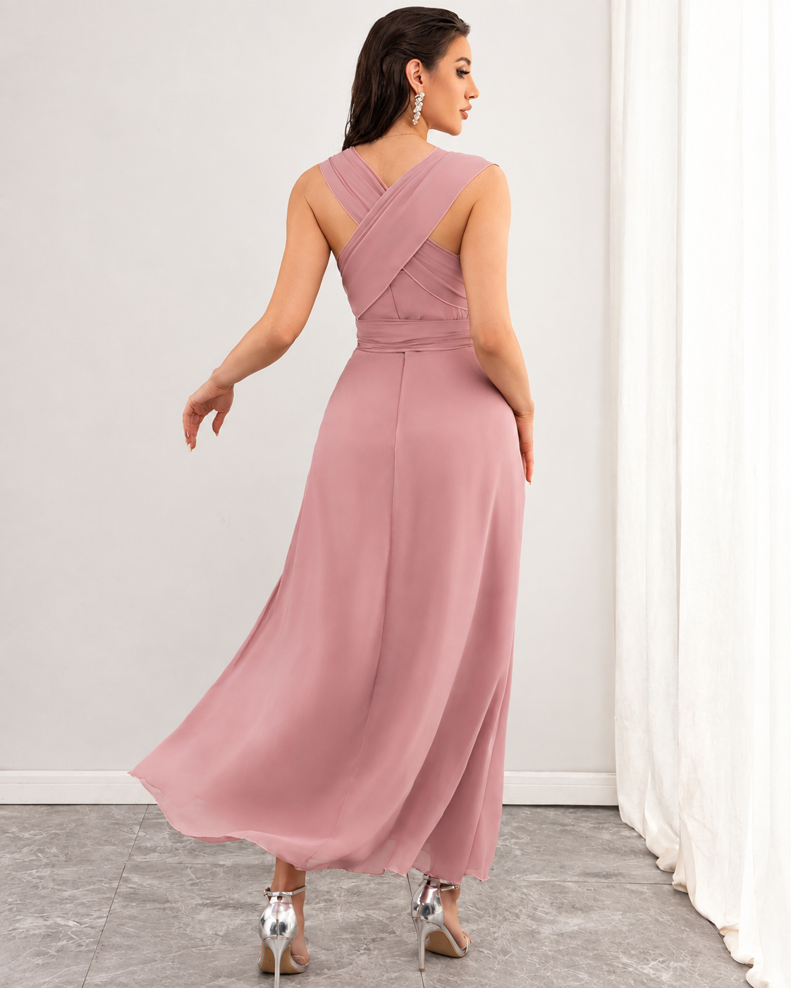 Lucy Flirt Bow Pink Maxi Dress