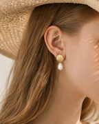 Matte Gold Seashell Earrings