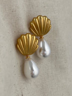 Matte Gold Seashell Earrings