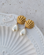 Matte Gold Seashell Earrings