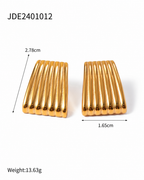 Minimalist Fluted Gold Earrings