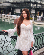 Cosima White Lace Corset Mini Dress