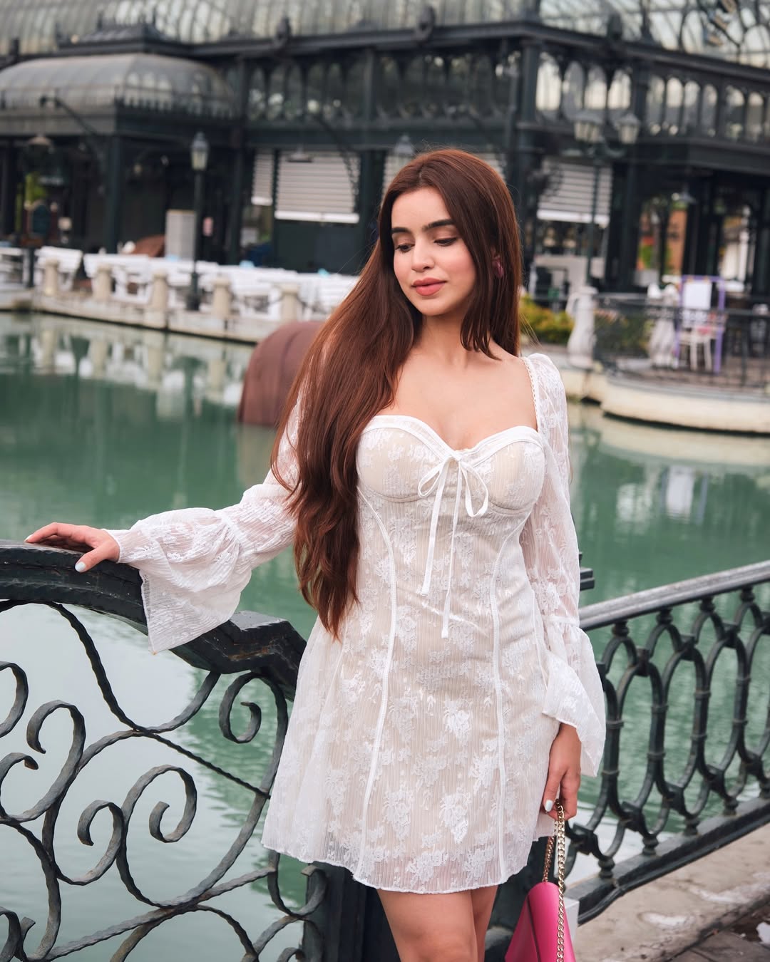 Cosima White Lace Corset Mini Dress