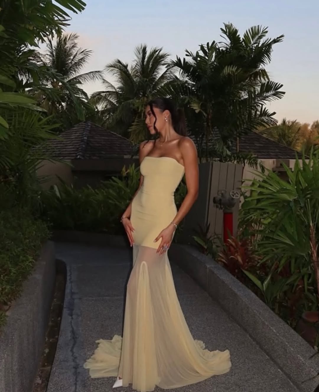 Primrose Yellow Strapless Maxi Dress