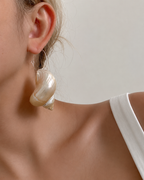 Natural Ivory Shell Hoop Earrings