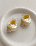 Natural Ivory Shell Hoop Earrings
