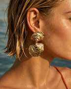 Ocean Whisper Gold Sculpted Earrings