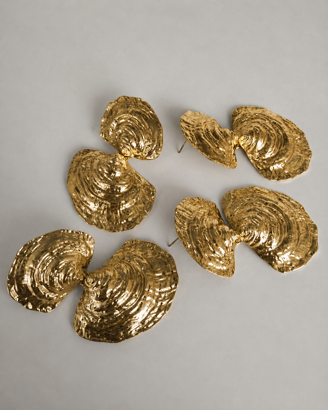 Ocean Whisper Gold Sculpted Earrings