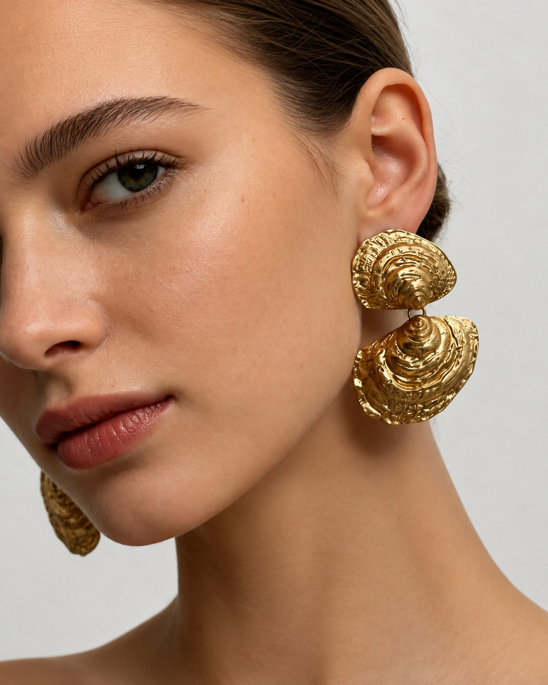 Ocean Whisper Gold Sculpted Earrings