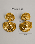 Ocean Whisper Gold Sculpted Earrings