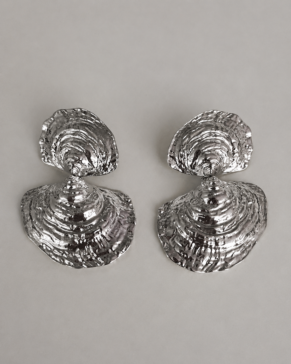 Ocean Whisper Silver Sculpted Earrings