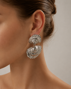 Ocean Whisper Silver Sculpted Earrings