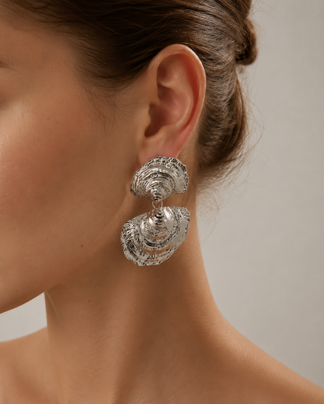 Ocean Whisper Silver Sculpted Earrings