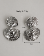 Ocean Whisper Silver Sculpted Earrings