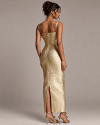 Only Yours Gold Bodycon Maxi Dress