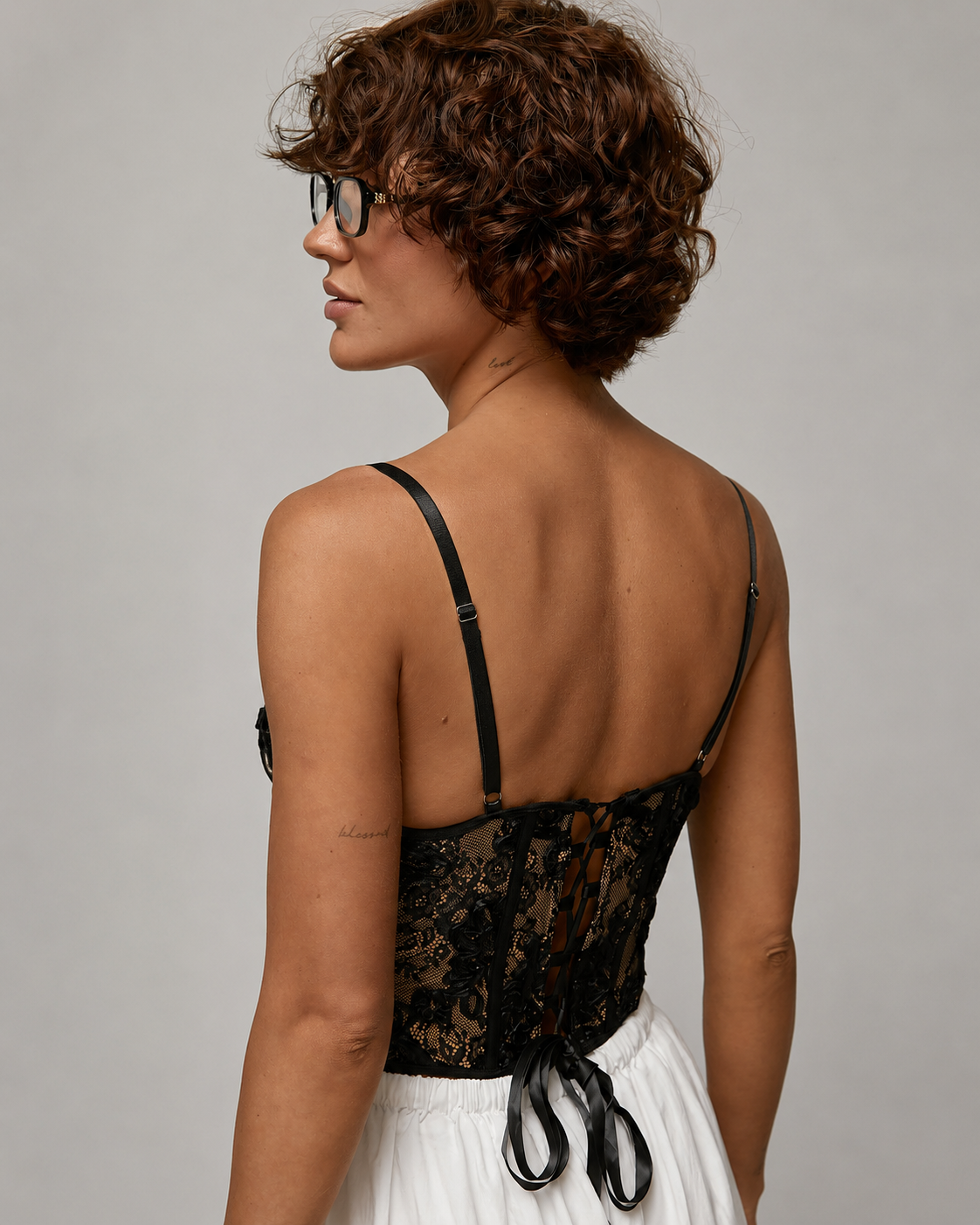 Open Heart Black Lace Top