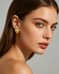 Radiant Textured Gold Heart Earrings