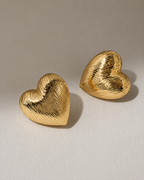 Radiant Textured Gold Heart Earrings