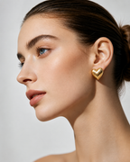 Radiant Textured Gold Heart Earrings