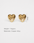 Radiant Textured Gold Heart Earrings