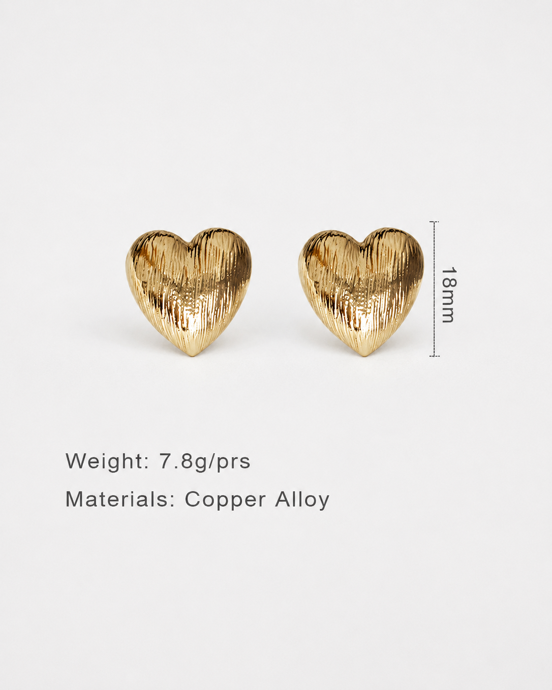 Radiant Textured Gold Heart Earrings
