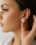 Radiant Textured Silver Heart Earrings