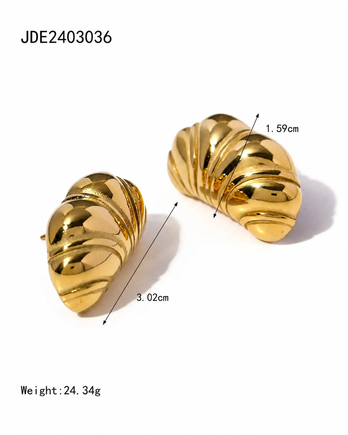 Roman Holiday Gold Croissant Earrings