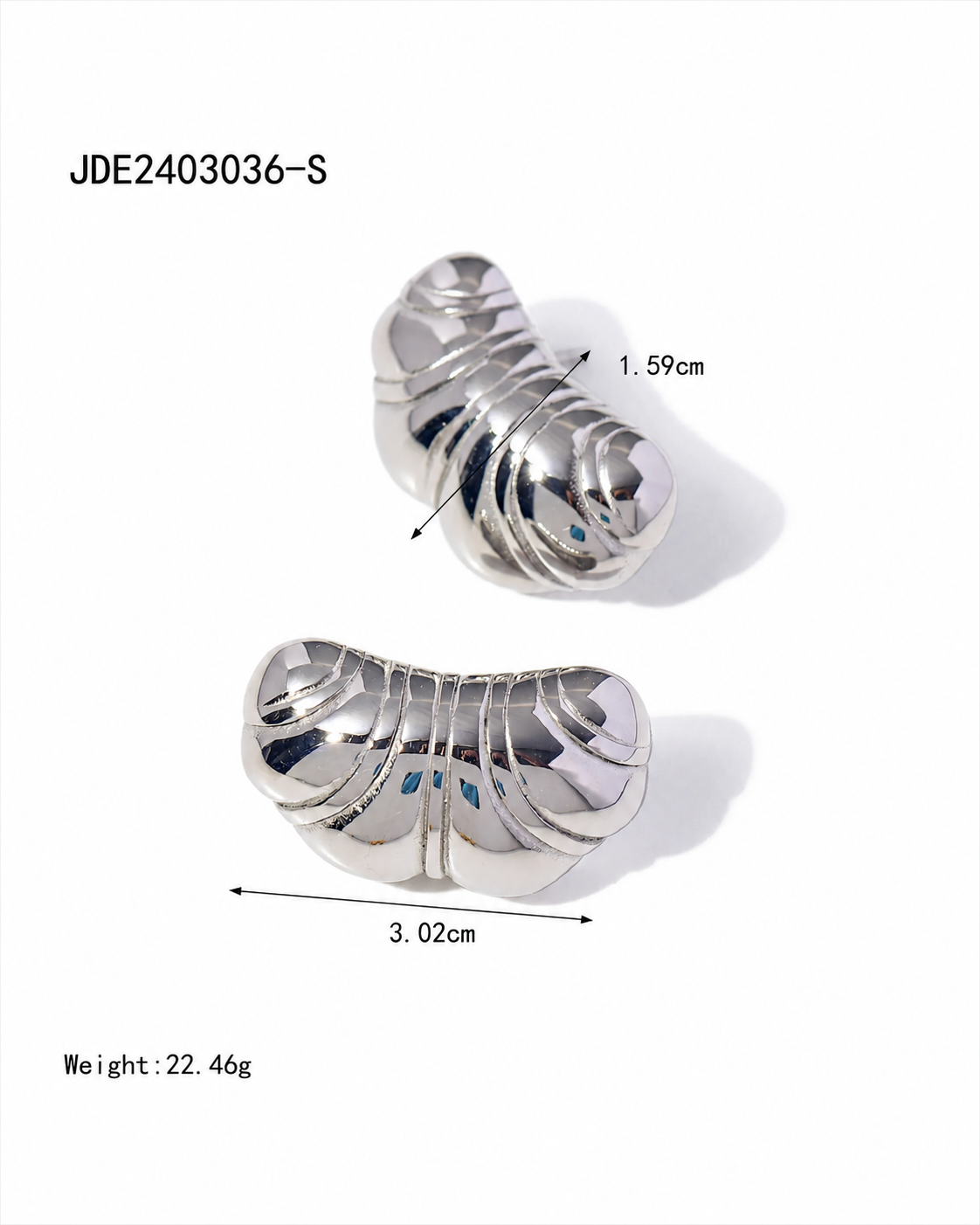 Roman Holiday Silver Croissant Earrings