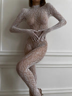 Celeste Sheer White Lace Jumpsuit