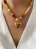 Desert Sun Stone Gold-Heart Necklace