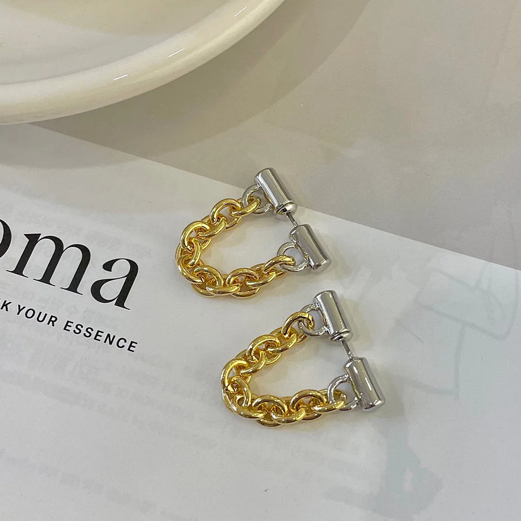 Two-Tone Chain Earrings