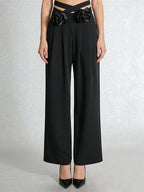 Vixen Black Rosette High-Waist Pants