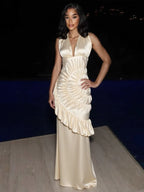 Nerissa Ivory Draped Maxi Dress