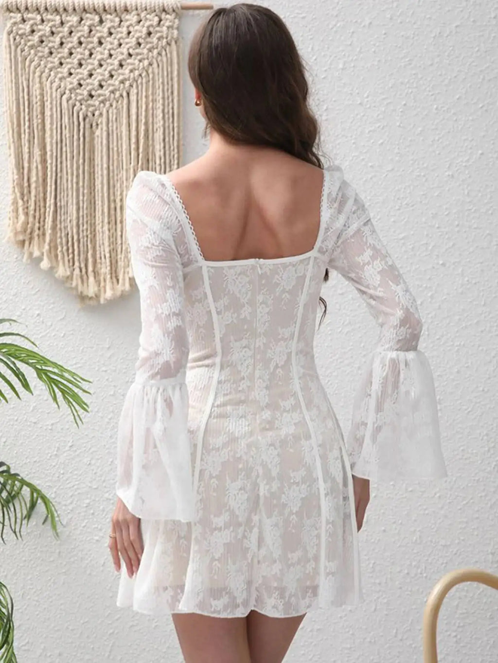 Cosima White Lace Corset Mini Dress
