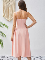 Kylie Joy Pink Backless Midi Dress