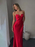 Capri Red Slip Maxi Dress