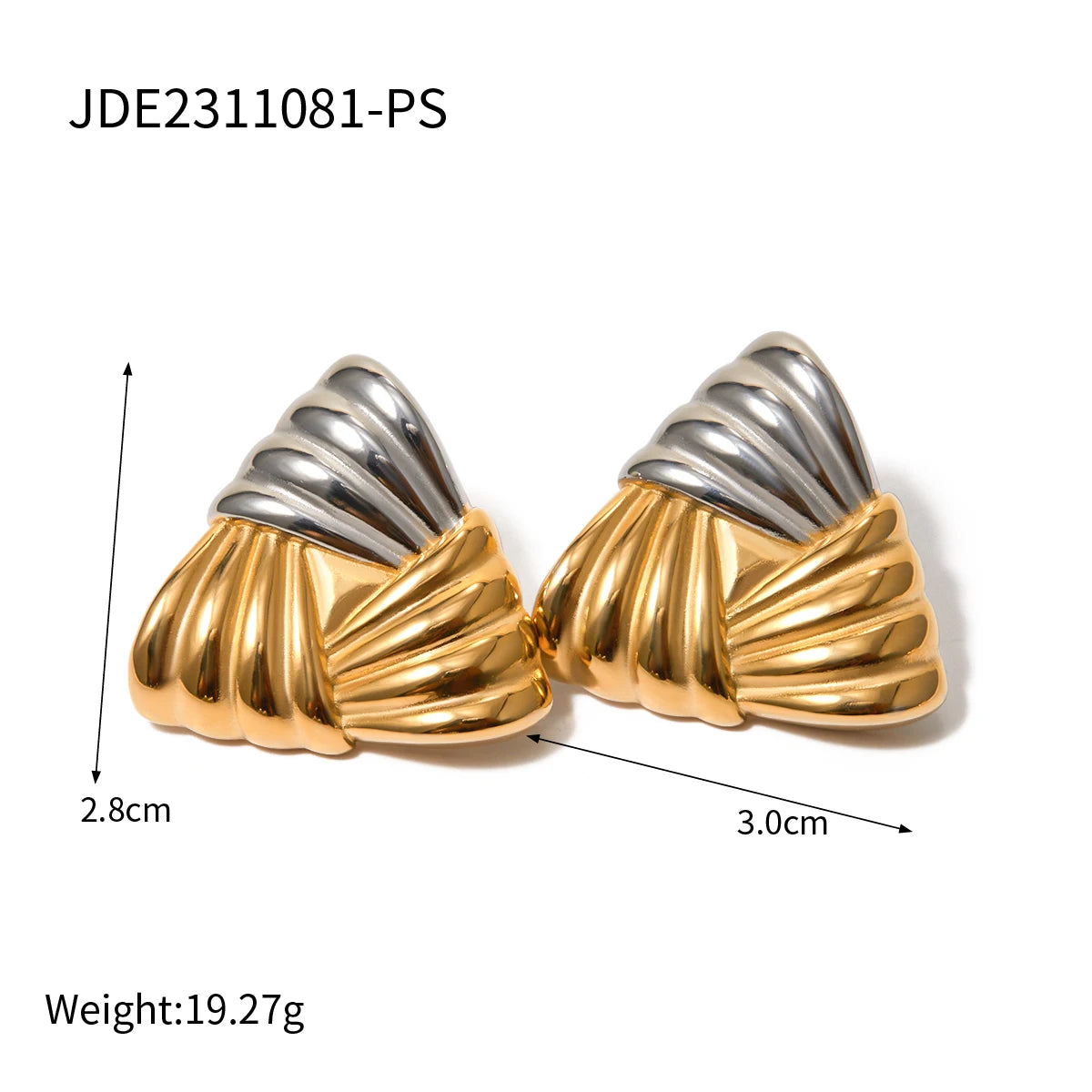 Art Deco Two-Tone Triangle Earrings
