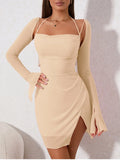 Mirelle Ivory Bell Sleeve Mini Dress